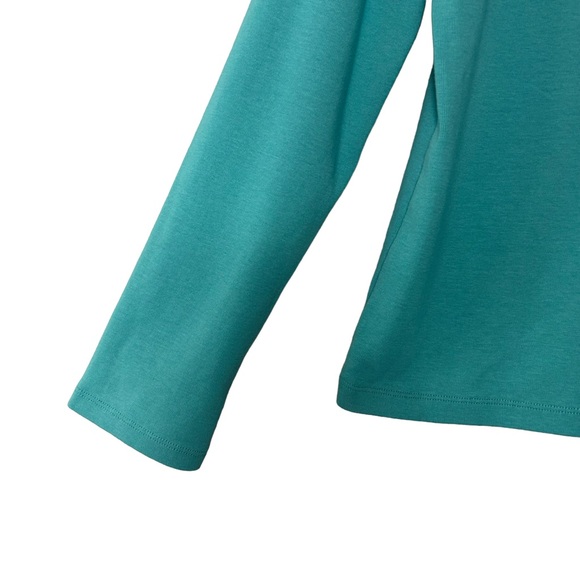 Pendleton teal turquoise blue long sleeve mock turtleneck top size medium - Picture 2 of 12